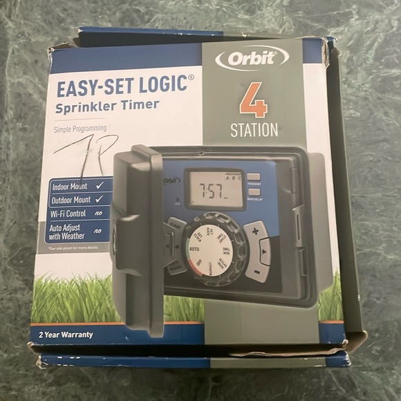 Orbit 4 Station Easy-Set Logic Sprinkler Timer Indoor/Outdoor - Picture 1 of 13